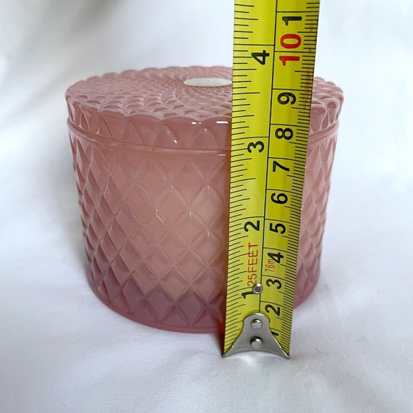 Sand + Fog 10oz TIDES OF THE MOON 2 Wick Molded Glass Candle Jar with Lid Pink - Picture 8 of 8